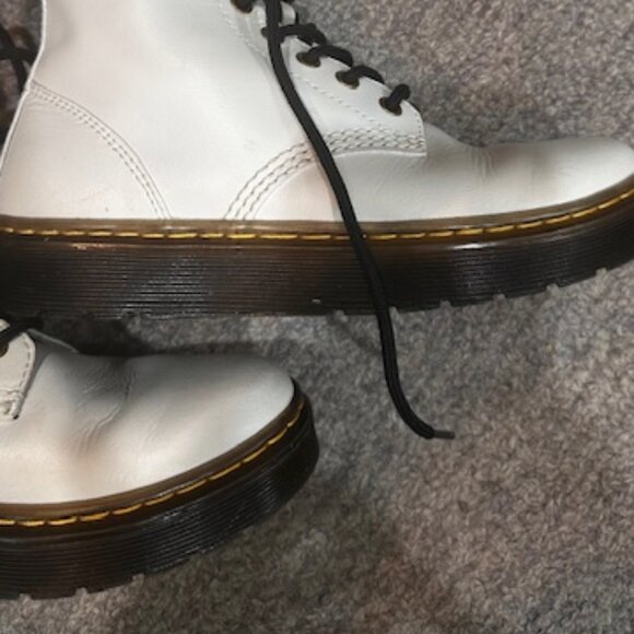 Dr. Martens Air Wair Boots White Woman's Size 6 m - Picture 8 of 14